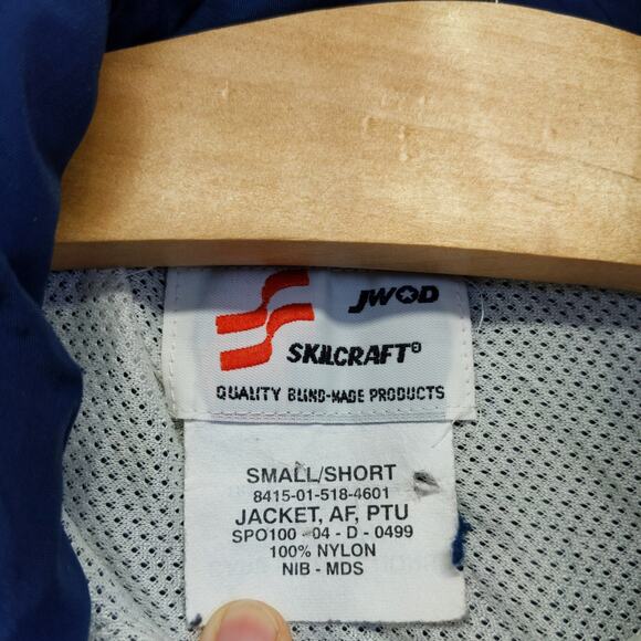 JWOD Skilcraft Men's USAF US Air Force Jacket Blue Size S Short Embroidered Logo - Picture 11 of 14